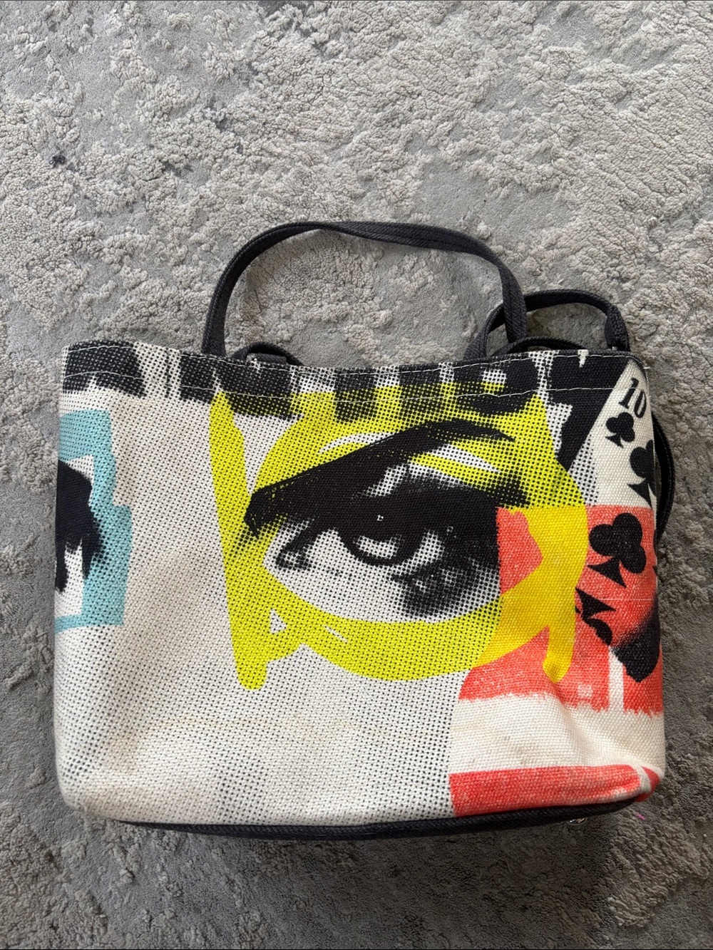 Berkshire Bags Graphic Eye Canvas Tote in Black, Yellow & Red